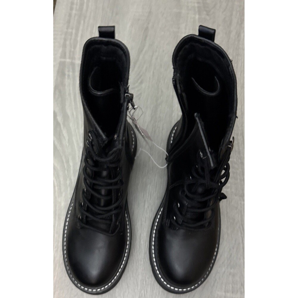 Wild Fable Logan Black Lug Combat Boots with Memory Foam Insole Size 8.5 - Picture 2 of 4